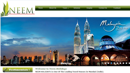 neem holidays website developed by Dezino Graphics